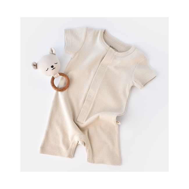 Salopeta cu panataloni scurti - 100% bumbac organic - Stone, Baby Cosy (Marime: 3-6 Luni) JEMBC-CSYW1012-3