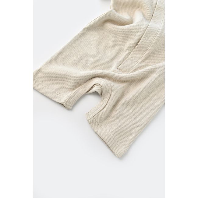 Salopeta cu panataloni scurti - 100% bumbac organic - Stone, Baby Cosy (Marime: 3-6 Luni) JEMBC-CSYW1012-3