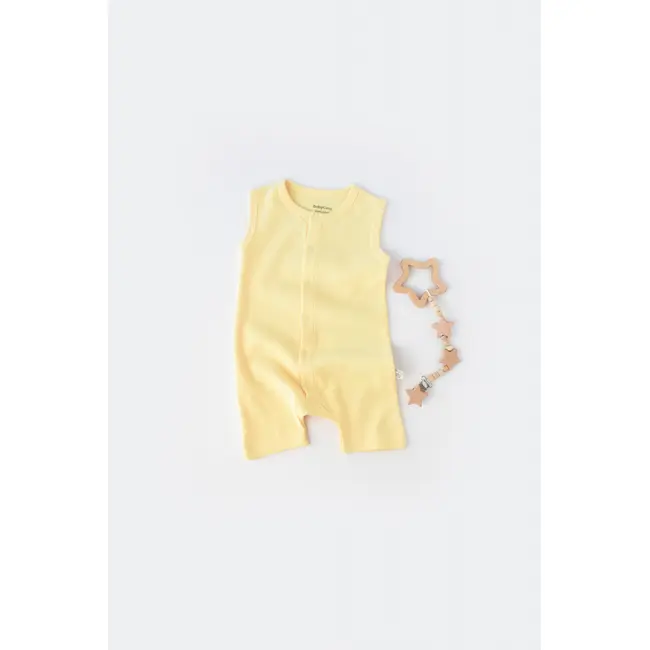 Salopeta fara maneci si panataloni scurti - 100% bumbac organic - Galben, Baby Cosy (Marime: 18-24 Luni) JEMBC-CSYW1010-18