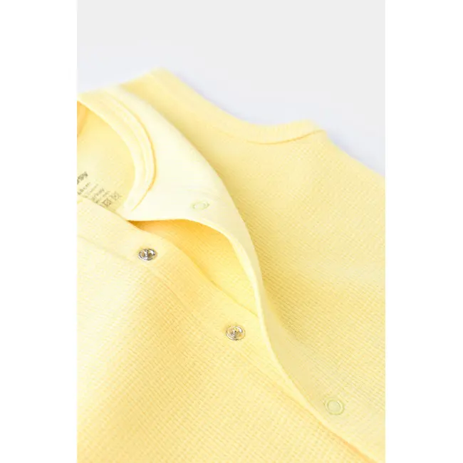 Salopeta fara maneci si panataloni scurti - 100% bumbac organic - Galben, Baby Cosy (Marime: 3-6 Luni) JEMBC-CSYW1010-3