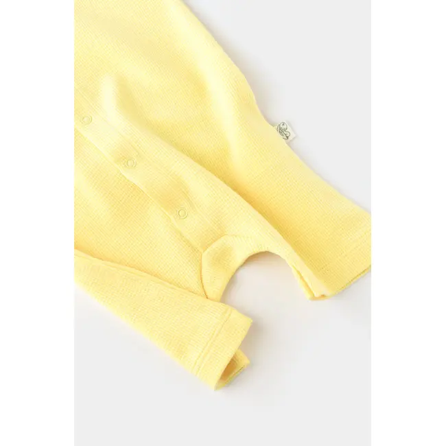 Salopeta fara maneci si panataloni scurti - 100% bumbac organic - Galben, Baby Cosy (Marime: 3-6 Luni) JEMBC-CSYW1010-3
