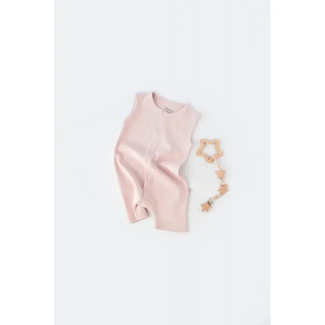 Salopeta fara maneci si panataloni scurti - 100% bumbac organic - Roz, Baby Cosy (Marime: 12-18 Luni) JEMBC-CSYW1011-12
