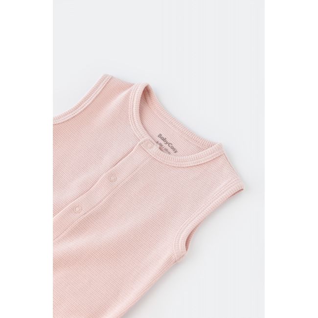 Salopeta fara maneci si panataloni scurti - 100% bumbac organic - Roz, Baby Cosy (Marime: 6-9 luni) JEMBC-CSYW1011-6