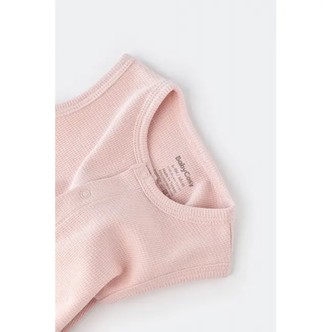 Salopeta fara maneci si panataloni scurti - 100% bumbac organic - Roz, Baby Cosy (Marime: 9-12 luni) JEMBC-CSYW1011-9