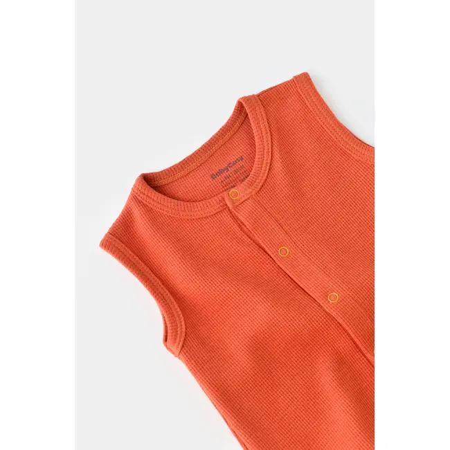 Salopeta fara maneci si panataloni scurti - 100% bumbac organic - Scortisoara, Baby Cosy (Marime: 3-6 Luni) JEMBC-CSYW1009-3