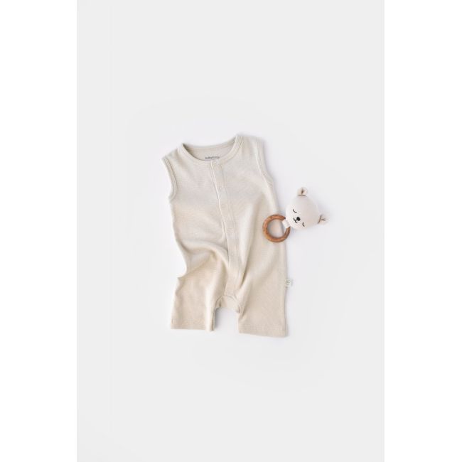 Salopeta fara maneci si panataloni scurti - 100% bumbac organic - Stone, Baby Cosy (Marime: 3-6 Luni) JEMBC-CSYW1006-3