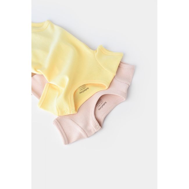Set 2 body-uri bebe unisex -100% bumbac organic - Galben/Roz, Baby Cosy (Marime: 18-24 Luni) JEMBC-CSYW1005-18