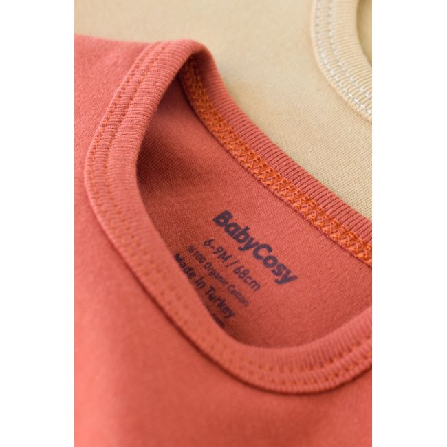 Set 2 body-uri bebe unisex -100% bumbac organic - Mustar/ Scortisoara, Baby Cosy (Marime: 12-18 Luni) JEMBC-CSY3023-12