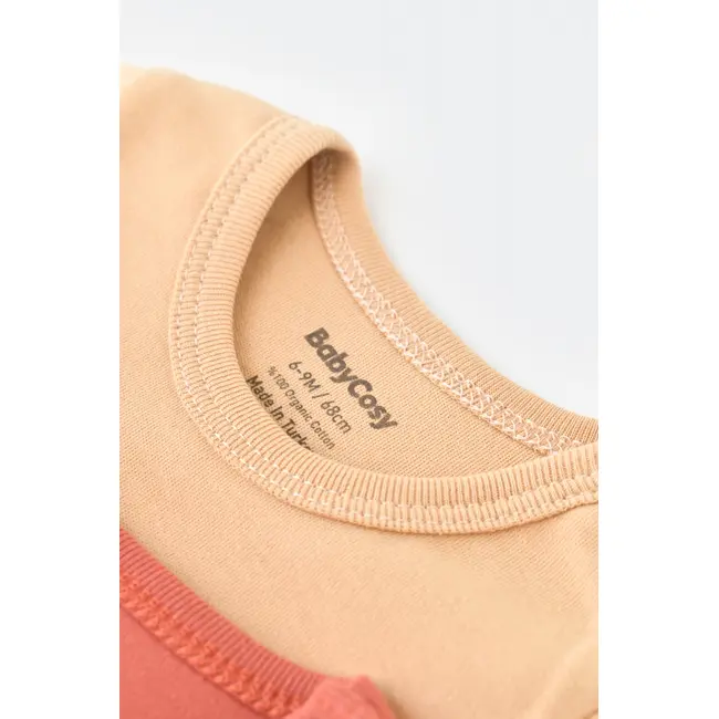 Set 2 body-uri bebe unisex -100% bumbac organic - Mustar/ Scortisoara, Baby Cosy (Marime: 3-6 Luni) JEMBC-CSY3023-3