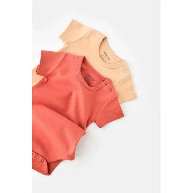 Set 2 body-uri bebe unisex -100% bumbac organic - Mustar/ Scortisoara, Baby Cosy (Marime: 3-6 Luni) JEMBC-CSY3023-3