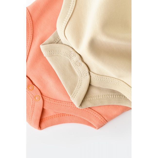 Set 2 body-uri bebe unisex -100% bumbac organic - Roz/Crem, Baby Cosy (Marime: 12-18 Luni) JEMBC-CSY3022-12