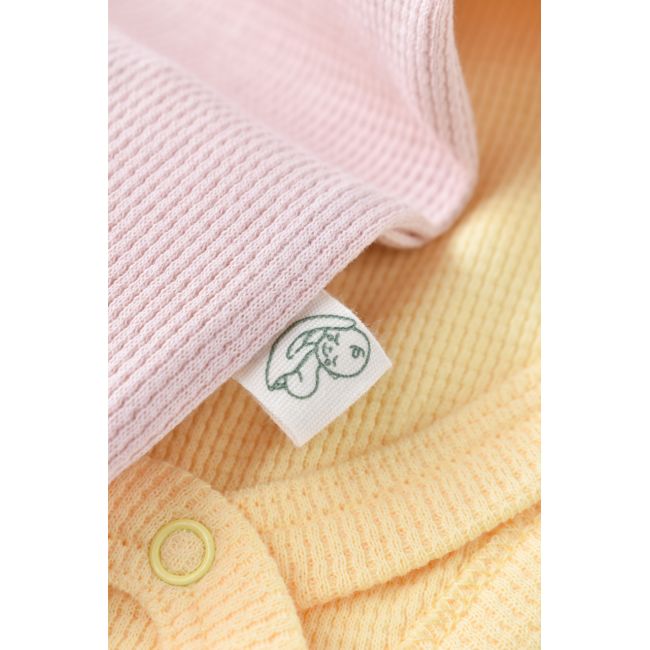 Set 2 body-uri fara maneci bebe unisex -100% bumbac organic - Galben/Roz, Baby Cosy (Marime: 9-12 luni) JEMBC-CSYW1002-9