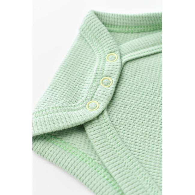 Set 2 body-uri fara maneci bebe unisex -100% bumbac organic - Mint/Stone, Baby Cosy (Marime: 3-6 Luni) JEMBC-CSYW1000-3