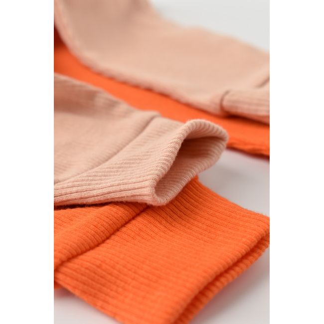 Set 2 pantaloni bebe unisex din bumbac organic si modal - Rodie/Piersica, Baby Cosy (Marime: 12-18 Luni) JEMBC-CSYM11613-12