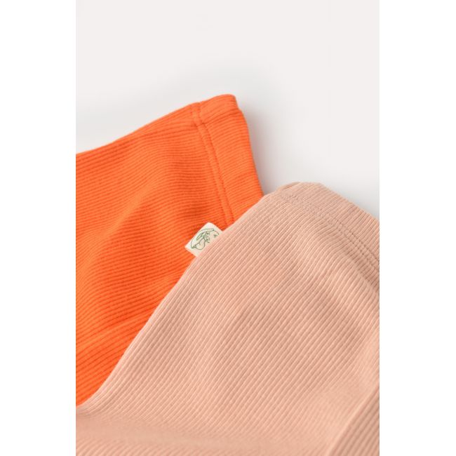 Set 2 pantaloni bebe unisex din bumbac organic si modal - Rodie/Piersica, Baby Cosy (Marime: 9-12 luni) JEMBC-CSYM11613-9