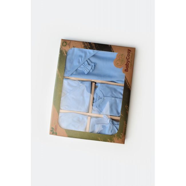 Set de 10 piese pentru nou nascut - 100% bumbac organic - Bleu, Baby Cosy JEMBC-CSY5107