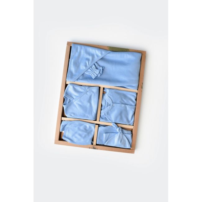 Set de 10 piese pentru nou nascut - 100% bumbac organic - Bleu, Baby Cosy JEMBC-CSY5107