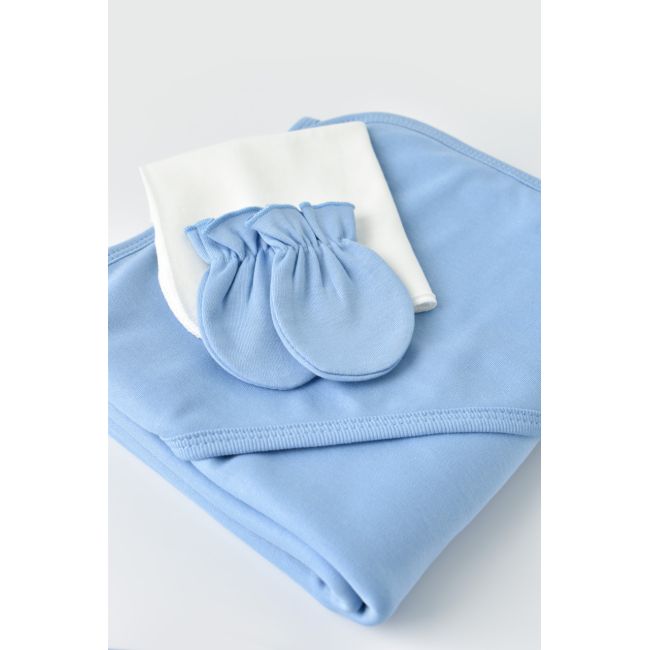 Set de 10 piese pentru nou nascut - 100% bumbac organic - Bleu, Baby Cosy JEMBC-CSY5107
