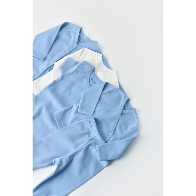 Set de 10 piese pentru nou nascut - 100% bumbac organic - Bleu, Baby Cosy JEMBC-CSY5107