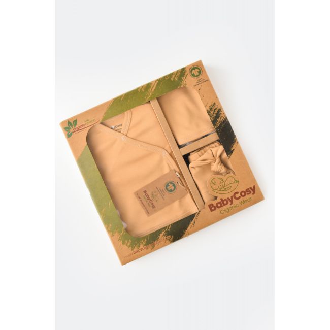 Set de 10 piese pentru nou nascut - 100% bumbac organic - Mustar, Baby Cosy JEMBC-CSY5106