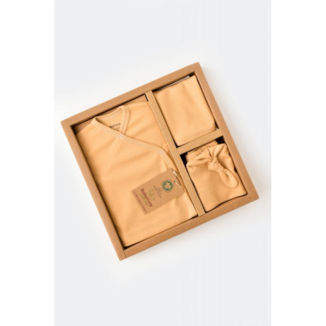 Set de 10 piese pentru nou nascut - 100% bumbac organic - Mustar, Baby Cosy JEMBC-CSY5106