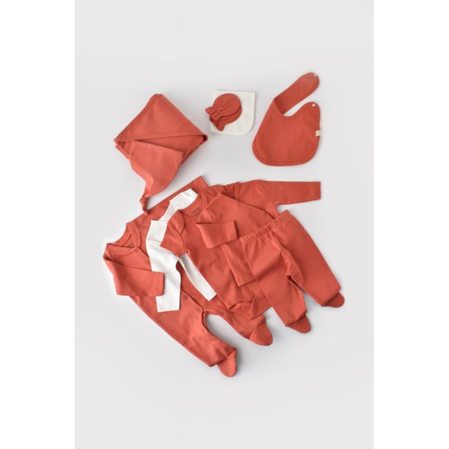 Set de 10 piese pentru nou nascut - 100% bumbac organic - Scortisoara, Baby Cosy JEMBC-CSY5105