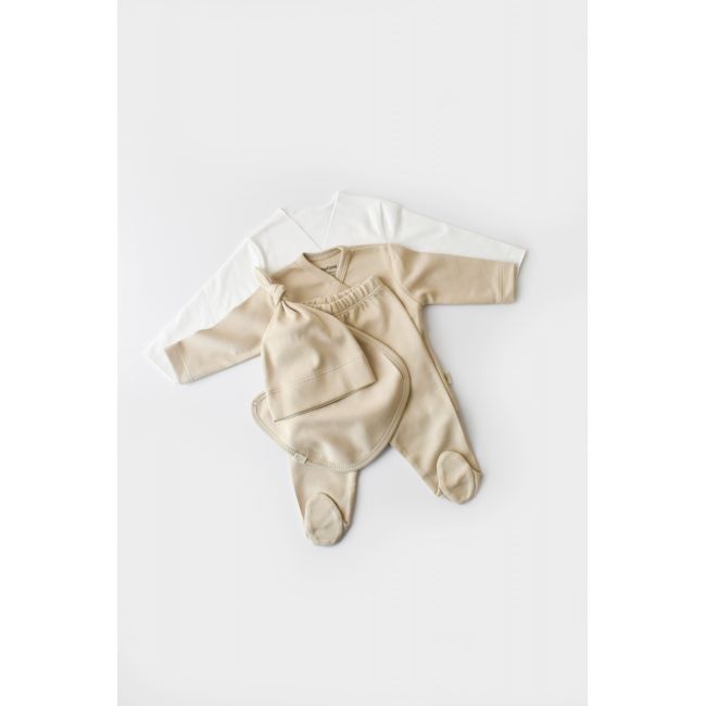 Set de 5 piese pentru nou nascut - 100% bumbac organic - Crem, Baby Cosy JEMBC-CSY5503