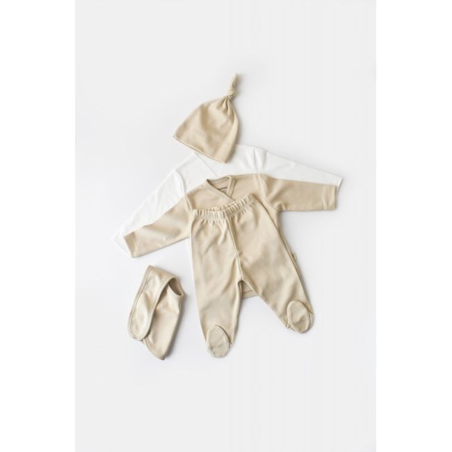Set de 5 piese pentru nou nascut - 100% bumbac organic - Crem, Baby Cosy JEMBC-CSY5503