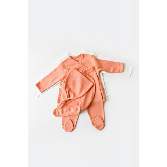 Set de 5 piese pentru nou nascut - 100% bumbac organic - Roz Piersica, Baby Cosy JEMBC-CSY5508
