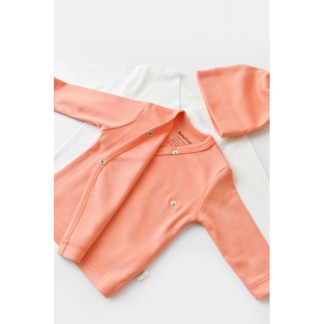 Set de 5 piese pentru nou nascut - 100% bumbac organic - Roz Piersica, Baby Cosy JEMBC-CSY5508