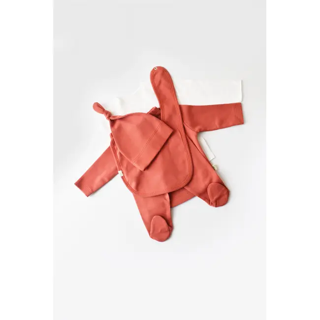 Set de 5 piese pentru nou nascut - 100% bumbac organic - Scortisoara, Baby Cosy JEMBC-CSY5505