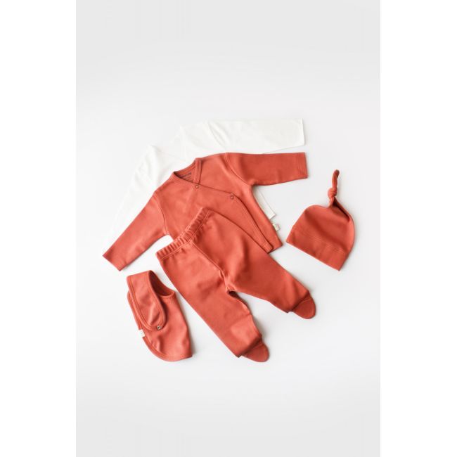 Set de 5 piese pentru nou nascut - 100% bumbac organic - Scortisoara, Baby Cosy JEMBC-CSY5505