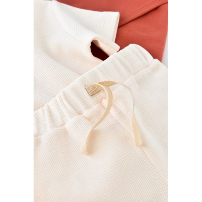 Set tricou cu panataloni scurti - 100% bumbac organic - Ecru, Baby Cosy (Marime: 9-12 luni) JEMBC-CSYW1020-9