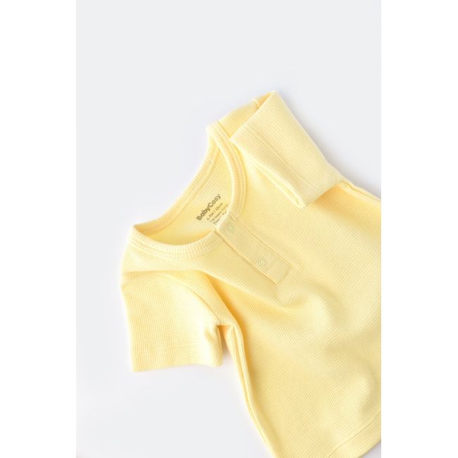 Set tricou cu panataloni scurti - 100% bumbac organic - Galben, Baby Cosy (Marime: 12-18 Luni) JEMBC-CSYW1022-12