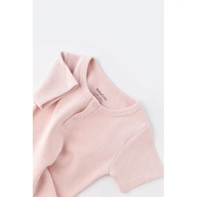 Set tricou cu panataloni scurti - 100% bumbac organic - Roz, Baby Cosy (Marime: 6-9 luni) JEMBC-CSYW1023-6