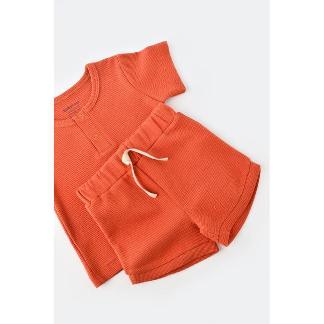 Set tricou cu panataloni scurti - 100% bumbac organic - Scortisoara, Baby Cosy (Marime: 12-18 Luni) JEMBC-CSYW1021-12