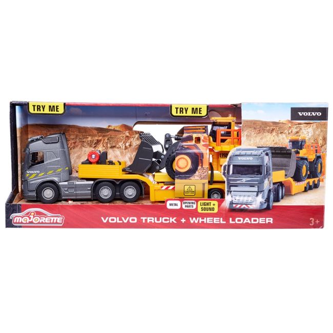 Camion majorette volvo cu remorca si buldozer hubs213726000