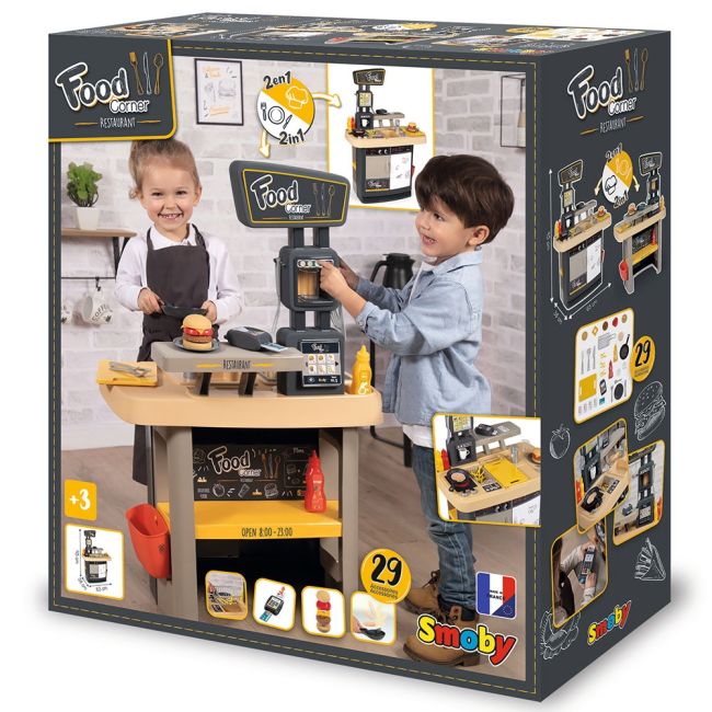 Restaurant pentru copii smoby food corner negru hubs7600310910