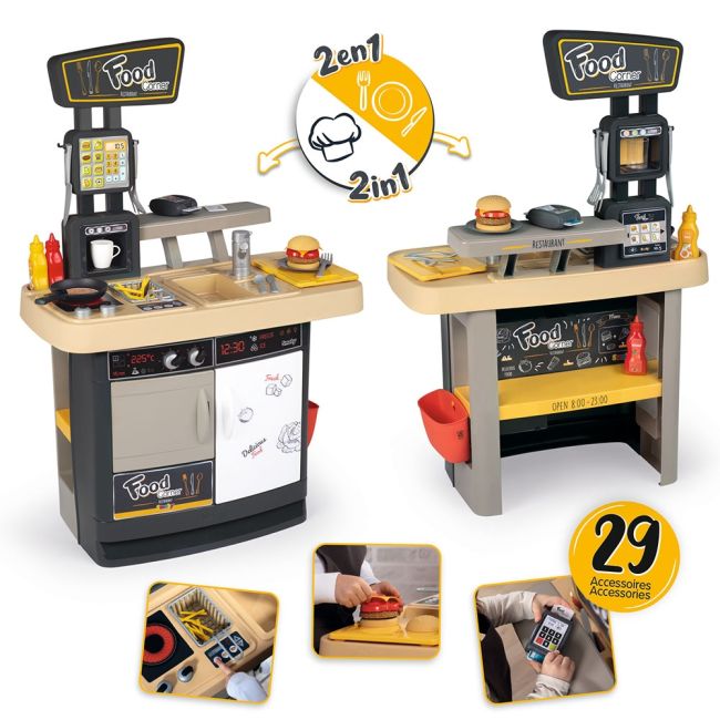 Restaurant pentru copii smoby food corner negru hubs7600310910