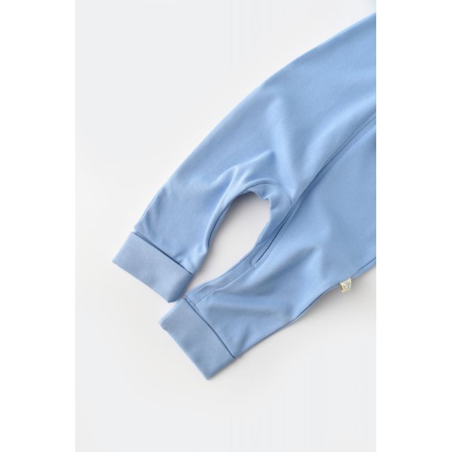 Salopeta cu fermoar cu maneca lunga si panataloni lungi - 100%bumbac organic - Bleu, (Marime: 3-6 Luni) JEMBC-CSY3037-3