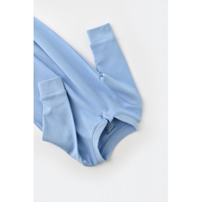 Salopeta cu fermoar cu maneca lunga si panataloni lungi - 100%bumbac organic - Bleu, (Marime: 3-6 Luni) JEMBC-CSY3037-3