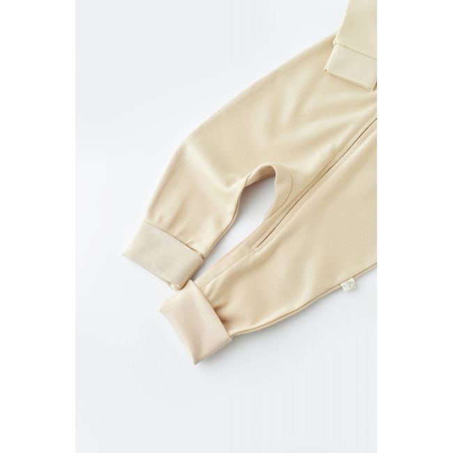 Salopeta cu fermoar cu maneca lunga si panataloni lungi - 100%bumbac organic - Crem, Baby Cosy (Marime: 12-18 Luni) JEMBC-CSY3033-12