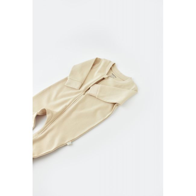 Salopeta cu fermoar cu maneca lunga si panataloni lungi - 100%bumbac organic - Crem, Baby Cosy (Marime: 18-24 Luni) JEMBC-CSY3033-18