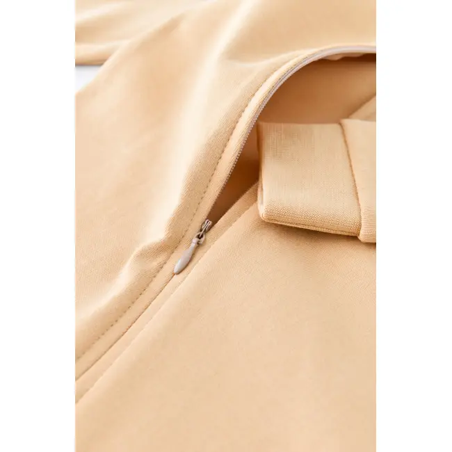 Salopeta cu fermoar cu maneca lunga si panataloni lungi - 100%bumbac organic - Mustar, Baby Cosy (Marime: 12-18 Luni) JEMBC-CSY3036-12