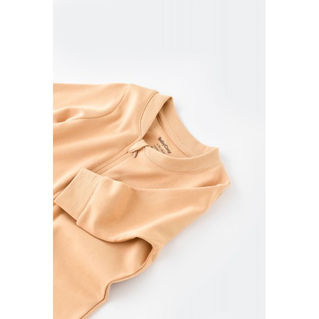Salopeta cu fermoar cu maneca lunga si panataloni lungi - 100%bumbac organic - Mustar, Baby Cosy (Marime: 18-24 Luni) JEMBC-CSY3036-18