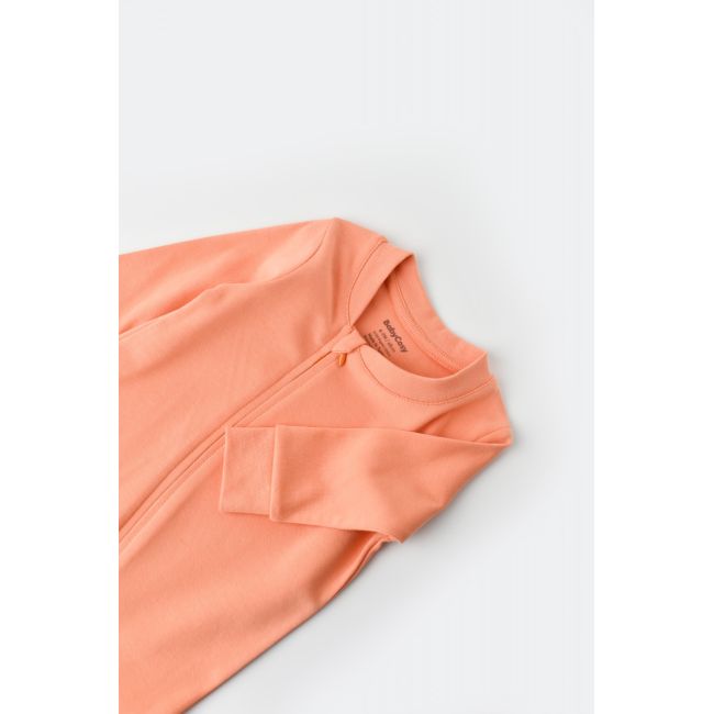 Salopeta cu fermoar cu maneca lunga si panataloni lungi - 100%bumbac organic - Roz Piersica, BabyCosy (Marime: 3-6 Luni) JEMBC-CSY3038-3