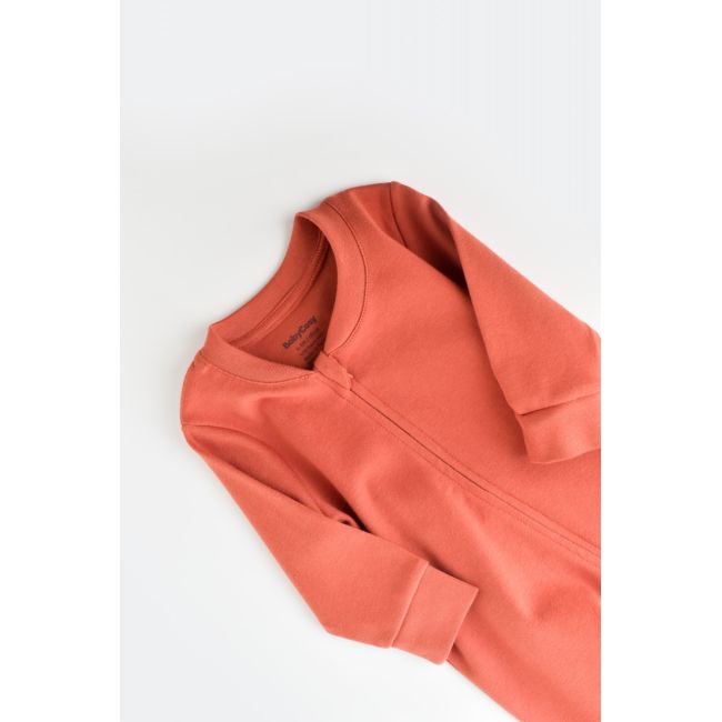 Salopeta cu fermoar cu maneca lunga si panataloni lungi - 100%bumbac organic - Scortisoara, Baby Cosy (Marime: 18-24 Luni) JEMBC-CSY3035-18