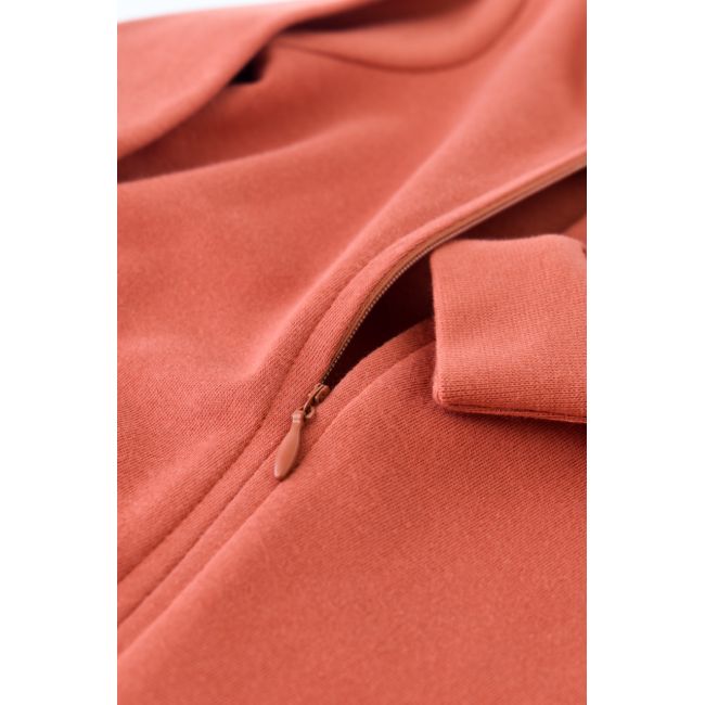 Salopeta cu fermoar cu maneca lunga si panataloni lungi - 100%bumbac organic - Scortisoara, Baby Cosy (Marime: 9-12 luni) JEMBC-CSY3035-9