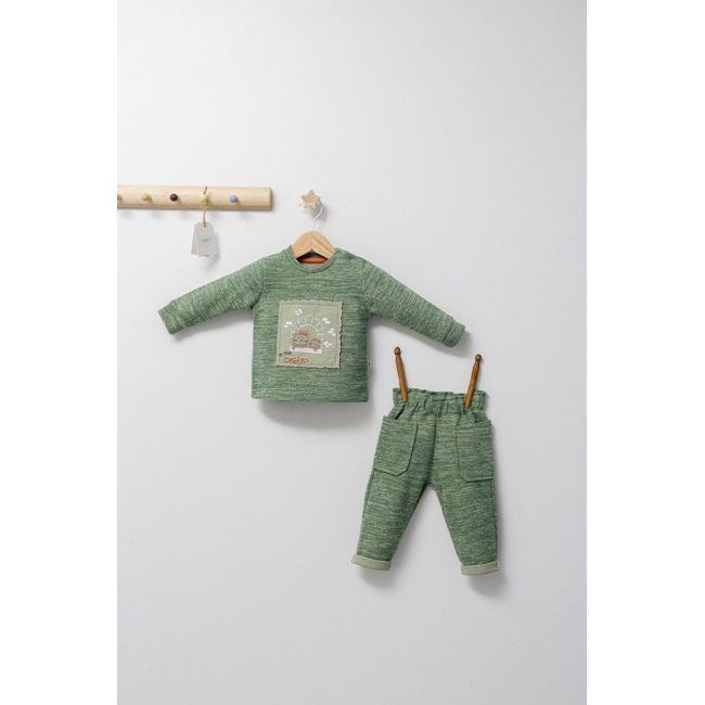Set 2 piese cu bluzita si pantalonasi de iarna King, Tongs baby (Culoare: Maro, Marime: 12-18 Luni) JEMtgs_4475_1