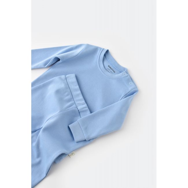 Set bluzita cu maneca lunga si panataloni lungi - bumbac organic 100% - Bleu, Baby Cosy (Marime: 3-6 Luni) JEMBC-CSY3031-3